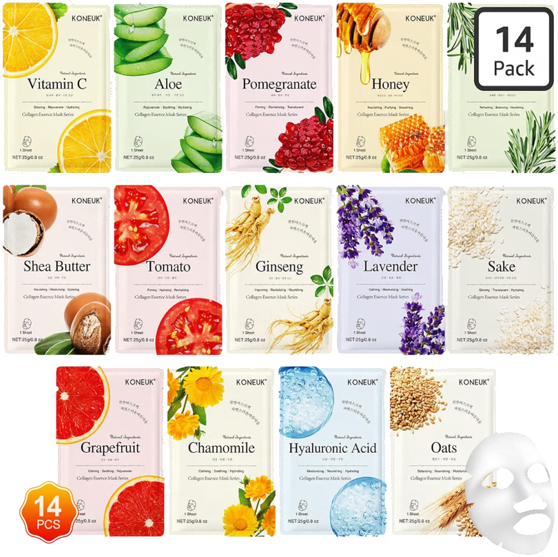 KONEUK 14-Pack Sheet Masks