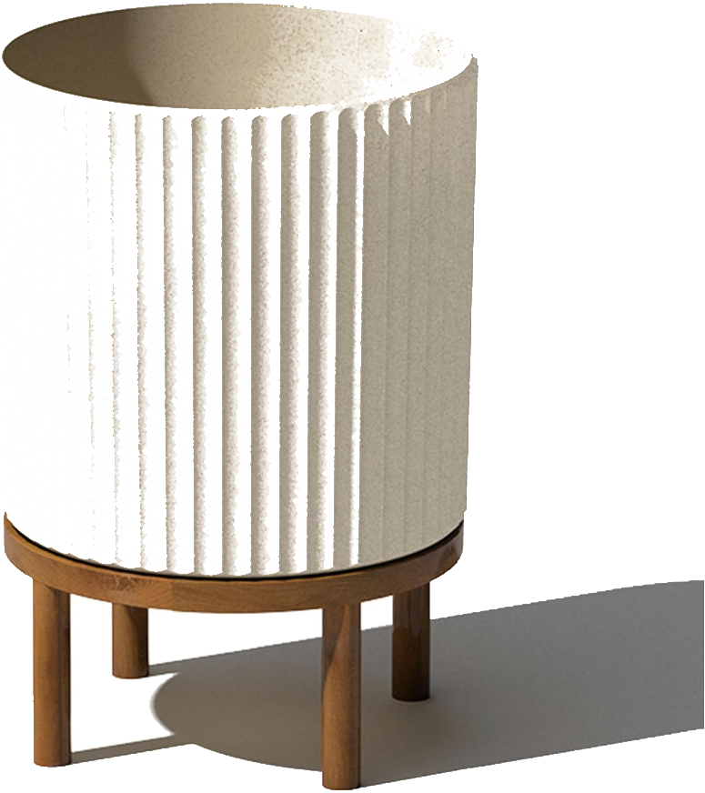 Demi Planter w/ Acacia Stand